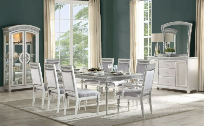 This dining room comes with a Dining Table, 2 Arm Chairs, and 4 Side Chairs.